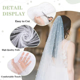 Qfdian White Pearl Tulle Fabric Sheer Mesh Fabric Bridal Veil Wedding Table Decorations for Wedding Sewing DIY Crafts Gowns Crafts