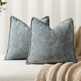 Qfdian  Ins Nordic Cushion Cover Thickened Chenille Throw Pillow Covers Green Decorative 45x45/50x50/65X65cm Sofa Bed Living Room Decor