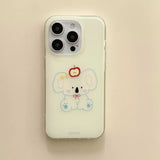 Qfdian Lovely Cartoon Koala 3D Chain Phone Case For Iphone 16ProMax 15ProMax 13 14 15 16 Pro Max Cover Protect Fundas