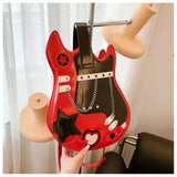 Qfdian Vintage Y2k Aesthetic Women Patchwork Guitar Bags Casual All Match Streetwear Schoolbags Contrast Color Fashion Trendy Backpacks