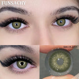 Qfdian  1 Pair Color Contact Lenses for Eyes Green Colored Lense Natural Eyes Contact Fashion Lenses Yearly Beauty Makeup Lens