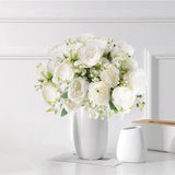 10 Bundles Artificial Peony Flowers Faux Silk Peony Bouquet for Home Wedding Table Centerpiece Decoration