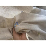 Qfdian  Finished Embroidery Simple Curtains for Living Room Linen Blackout Bedroom Floor To Ceiling Windows Custom Thermal