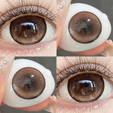 Qfdian  2PCS/Pair Pearl Series Color Contact Lenses For Big Eyes Beauty Blue Makeup Lens 14.5mm Purple Pupils Cute Black Lens