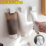 Qfdian 1-100pcs Punch-free Toothbrush Holder Wall-mounted Toothpaste Holder Storage Rack Holders Organizer Bathroom Accessories