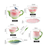 Qfdian Ceramic Rose Coffee Cup Saucer Exquisite Butterfly Kettle Afternoon Camellia Flower Teacup Flower Decoration Milk Coffee Cup New