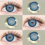 Qfdian  1pair Colorcon Contact Lenses Green Color Lens Natural Brown Eye Contacts Gray Pupils Beautiful Cosmetic Yearly Lenses