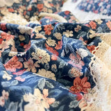 Qfdian 100% Cotton White Princess Bedding Sets Luxury Flowers Printing Lace Embroidery Ruffles Duvet Cover Bed Skirt Pillowcases 4/6Pcs