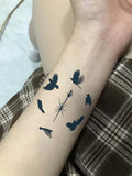 Qfdian  Crow Pilgrimage Herbal Juice Temporary Tattoos Durable Waterproof Fake Tattoo Sticker for Woman Man Realistic Body Art Tatoo