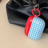 Qfdian Retro Plaid For Apple AirPods1/2 3 4 Pro 2 2nd Generation Wireless Bluetooth Earphone Charging Box Case Girl Soft Silicone Cover