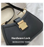 Qfdian Retro PU Leather Women's Crossbody Bag Korean Style Versatile Single Shoulder Underarm Bag