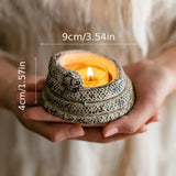 Qfdian  ‌Coil Snake Ornaments Candlestick Base Figurine Candle Cup Ware Creative Festival Gift Concrete Craftwork Home Garden Decor