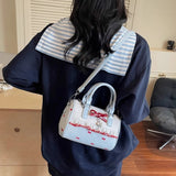 Qfdian  Japanese Women Kawaii Cute Bow Handbags Y2k Aesthetic Chic Luxury Design Fashion Shoulder Bag New All Match Fairy Crossbody Bags