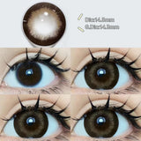 Qfdian  2PCS/Pair 14.5mm Lenses Pearl Series Color Contact Lenses For Big Eyes Beauty Blue Makeup Lens Purple Pupils Cute Lens