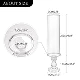 Qfdian  Clear Glass Hurricane Candle Holder Set of 2, 13.8 inch Tall ,  Table Centerpiece Wedding Party Decor,Christmas Halloween decor