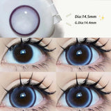 Qfdian  2PCS/Pair Pearl Series Color Contact Lenses For Big Eyes Beauty Blue Makeup Lens 14.5mm Purple Pupils Cute Black Lens
