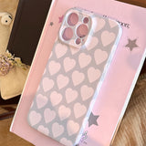 Qfdian Pink Heart Cute Phone Case For Iphone 15Pro 16ProMax 13 14 15 16 Pro Max 14ProMax 15ProMax Cover Fundas