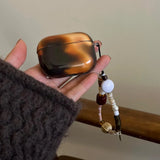 Qfdian Retro Ink Wash Amber Color Wireless Bluetooth Earphone Case For Apple AirPods 4 2024 New Protective Shell For AirPods 1 2 3 Pro2