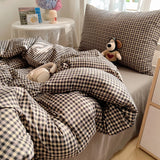 Qfdian  Bedding Set Double Layered Yarn INS Girls Mushroom Soft Washed Cotton Bed Sheet Queen King Size Duvet Set Pillowcase Bed Sheet