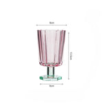 Qfdian  225ml French Style Drinkware Glass Cup Petal Wine Glass Household Short Footed Cocktail Ice Cream Cup Dopamine Drinking Utensils