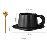 Qfdian  1pc Black/White Mug Ceramic Home Dining Table Office Restaurant Supplies Breakfast Afternoon Tea Milk Water Coffee Cup Plate Set