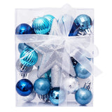 Qfdian  30pcs Christmas Balls Ornaments Set Christmas Tree Hanging Pendant Star Topper Xmas Bauble Ball Noel Navidad New Year Decoration