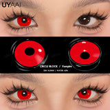 Qfdian 1 Pair Cosplay White Colored Contact Lenses Black Lenses Halloween Beauty Makeup Lens Vampire Red Lenses Anime Colorcon
