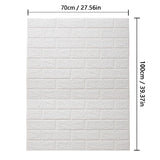 Qfdian  3D Soft Foam Self Adhesive Wallpaper PVC Waterproof For Home Decoration Peel and Stick 70CMx10M Home Decoration Essential