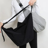 Qfdian Y2k Grunge Vintage Nylon Hobo Bag Women Simple Men All Match Students Handbags Korean Casual Streetwear Shoulder Crossbody Bags
