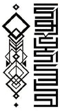 Qfdian  Waterproof Temporary Tattoo Sticker large rhombus square totem line tattoo flame tatto stickers flash tatoo fake tattoos for men