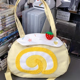 Qfdian  Japanese Patchwork Kawaii Cute Women's Handbags Casual Ins All Match Chic Crossbody Bag Sweet Y2k Aesthetic Trendy Shoulder Bags