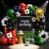 Qfdian  109Pcs Soccer Balloon Garland Kit |   Perfect for Kids' Football Birthday Parties & Game Day Celebrations 🎈