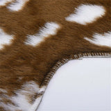 Qfdian  Sika Deer Skin Area Floor Rug Imitation Animal Skin Pelt Shape Handmade  Velvet Imitation Carpert