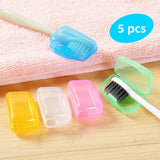Qfdian 5pcs Travel Toothbrush Head Cover Toothbrush Caps Toothbrush Protective Caps Hike Case Brush Germproof Protector Random Color