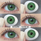 Qfdian  1 pair Green Color Series Contact Lenses for Eyes Natural Blue Lenses Eye Makeup Beauty Pupils Yearly Use Cosmetics Len