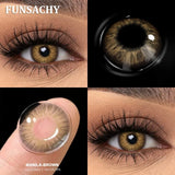 Qfdian  1Pair Big Eyes Gray Lenses Korean Natural Lenses Color Contact Lens Eyes Brown Blue Beautiful Pupil Lentes Cosmetics