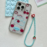 Qfdian  Electroplating Cartoon Cherry Dog Phone Case, for IPhone 16 15 14 13 Pro Max X XR XSMAX 7 8 Plus Shockproof Soft Cover