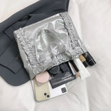 Qfdian 2025 New Women Vintage Students Tote Bags Fashion Transparent All Match Shoulder Ita Bag Casual Chic Bow Y2k Aesthetic Handbags