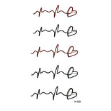 Qfdian  Black Rose  Flower Waterproof Temporary Tattoos Men ECG Body Art Bird Fake Tatoo Sleeves Crown Flash Tattoo Stickers