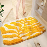 Qfdian  Colorful Tufted Bath Mat - Plush Microfiber, Fast Drying & High Absorbency, Non-Slip TPR Backing, Thick Bathroom Rug for Home