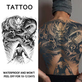 Qfdian Dragon Slayer Warrior Waterproof Temporary Tattoo Sticker, Long-lasting Waterproof for 1-2 weeks, Semi-Permanent Fake tattoo