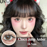 Qfdian  Contact Lenses Cosmetics Lenses Choco Jump Series Eye Color Lens Beauty Black contacts Woman Accesories Natual  Brown lens