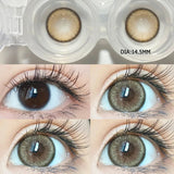 Qfdian 1 Pair New Color Contact Lenses with Myopia Degree High Quality Blue Eyes Colored Lens Makeup Beautiful Pupil Yearly Use