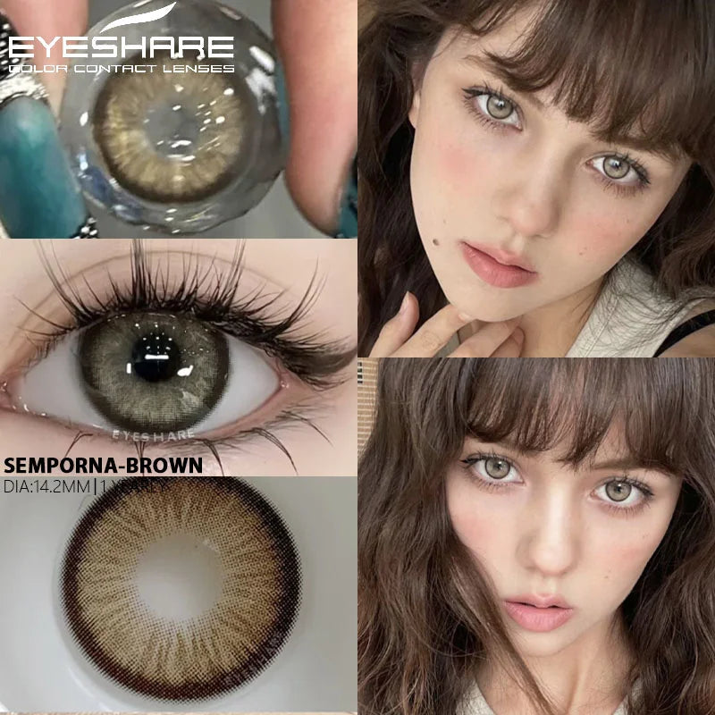 EYESHARE Natural Colored Contact Lenses for Eyes 1pair New Contact Lenses Blue Colorful Lenses Green Lenses Fashion Colored Lens