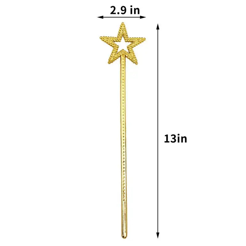 Magic Wand For Kids Golden Silver 13 Inches Star Wand Fairy Princess Angel Wand Sticks For Girls Costume Birthday Party Wedding