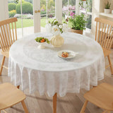Qfdian  New Waterproof Tablecloth Oil-proof Anti-scalding Wash-Free Round Dining Table Cloth Household Living Room Light Luxury Nordic