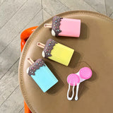 Qfdian Contact Lens Case ice cream style Container Set Portable Contact Lens Box for Women Travel Contact Lenses Case