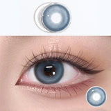 Qfdian Colored Contact Lenses with degree Power Cosmetic Purple Annual Contact Lens 1year grey Make Up lens