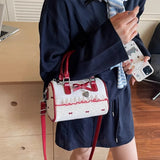 Qfdian  Japanese Women Kawaii Cute Bow Handbags Y2k Aesthetic Chic Luxury Design Fashion Shoulder Bag New All Match Fairy Crossbody Bags