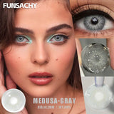 Qfdian  2pcs Colorcon Contact Lenses Gray Pupils for Eyes Fashion Color Contact Lenses Eye Makeup Beauty Cosmetics Blue Lenses